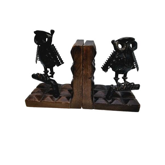 Vintage Steampunk Owl Bookends - Made in Spain - Picture 1 of 6